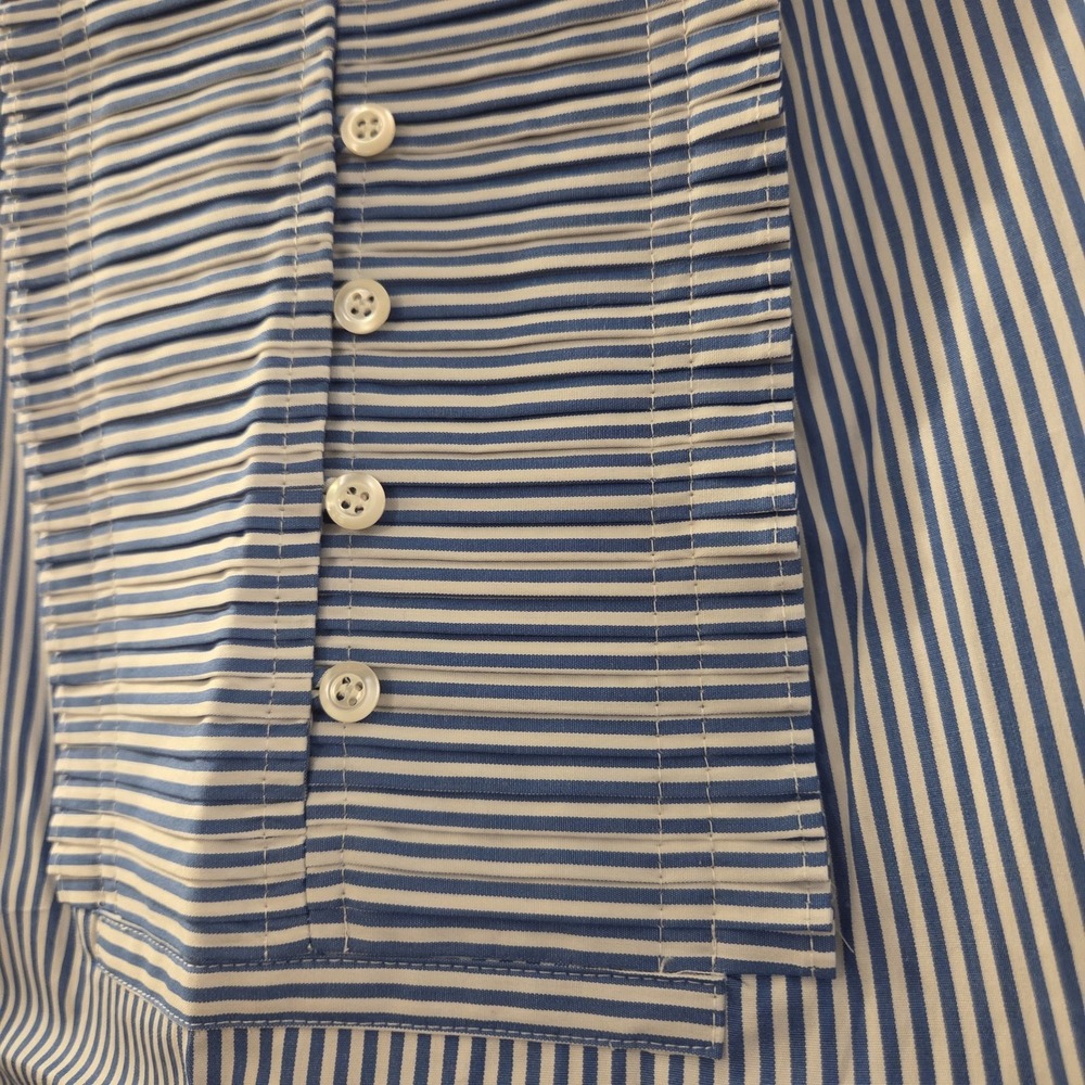 J. Crew sz 2P striped sleeveless tunic top NWT‎ pleats ruffles casual preppy - Picture 2 of 14